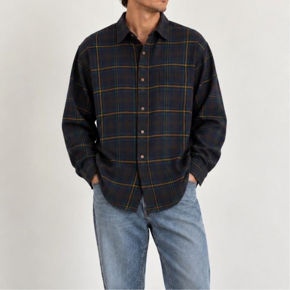 Vintage Sir Pendleton Wool Tartain Plaid Button Down Shirt Men's XXL USA